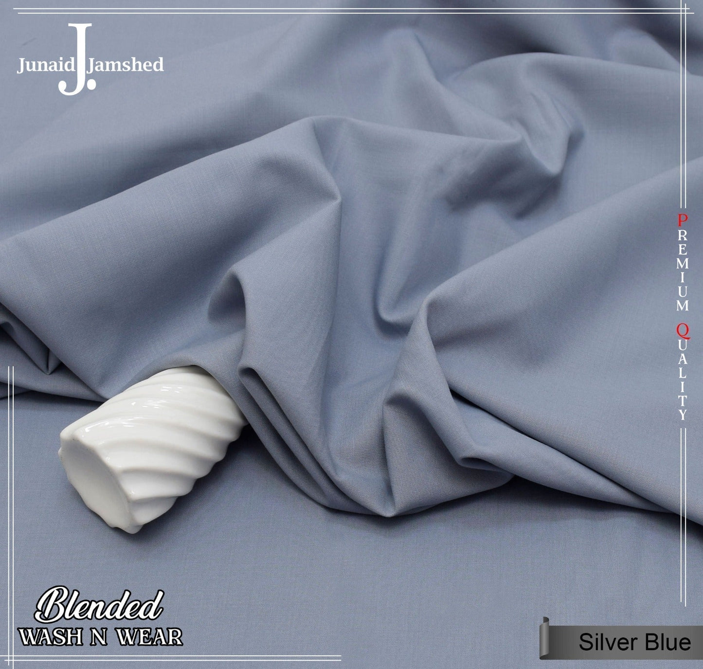 J. Blended Wash & Wear Premium Collection  - Silver Blue