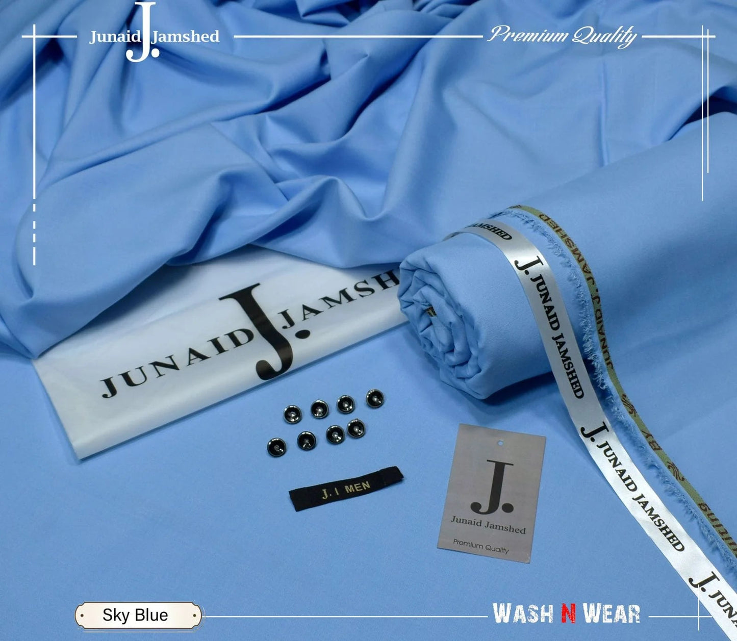 J. Blended Wash & Wear Premium Collection- Sky Blue