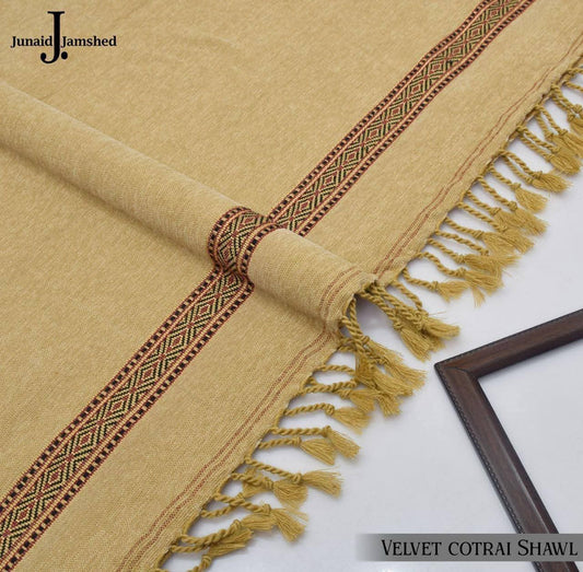 J. Premium Velvet Cotrai Shawl - Caramel