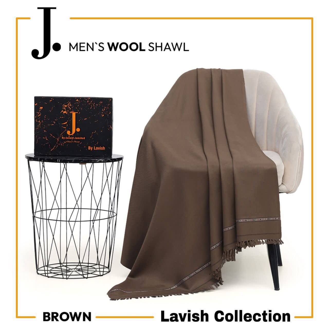 J. Luxury Wool Shawl - Brown