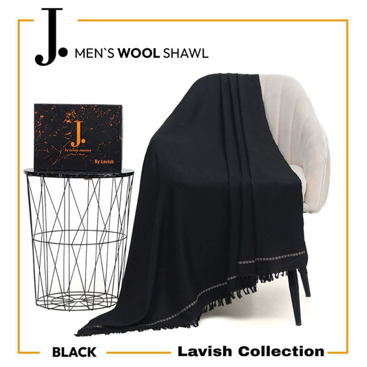 J. Luxury Wool Shawl - Black